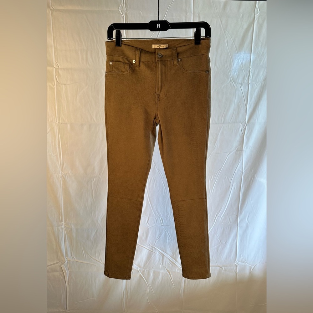 7 for all Mankind animal print Faux Suede Stretchy Skinny Jeans Size 28
